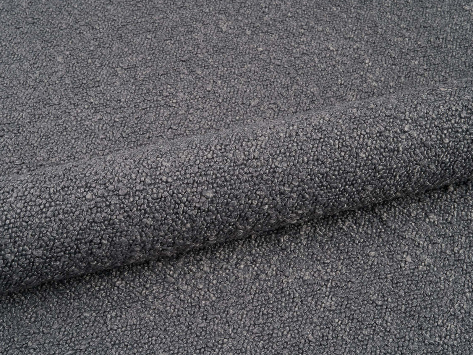 Micadoni Stauraumbett mit Kopfteil Aveline Boucle Baloo Dunkelgrau 160x200
