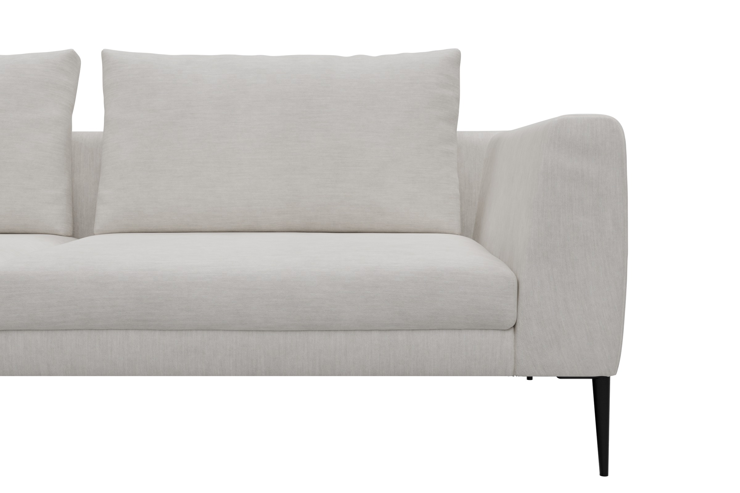 Ecksofa Paul Relax-Ecke rechts mit 2-Sitzer Vivus-Dusty-Off-White