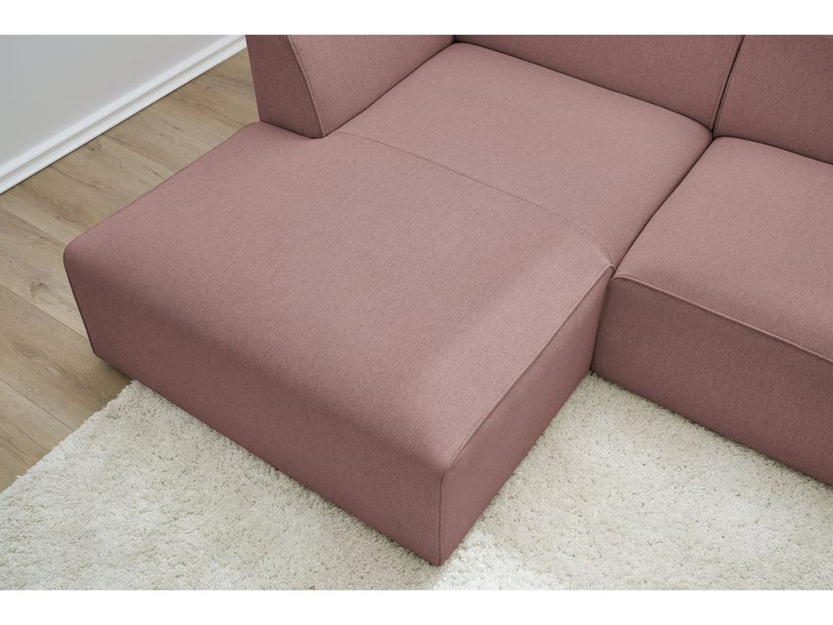 Bobochic Megeve Ecksofa Melange-Stoff Rosa Ecke links