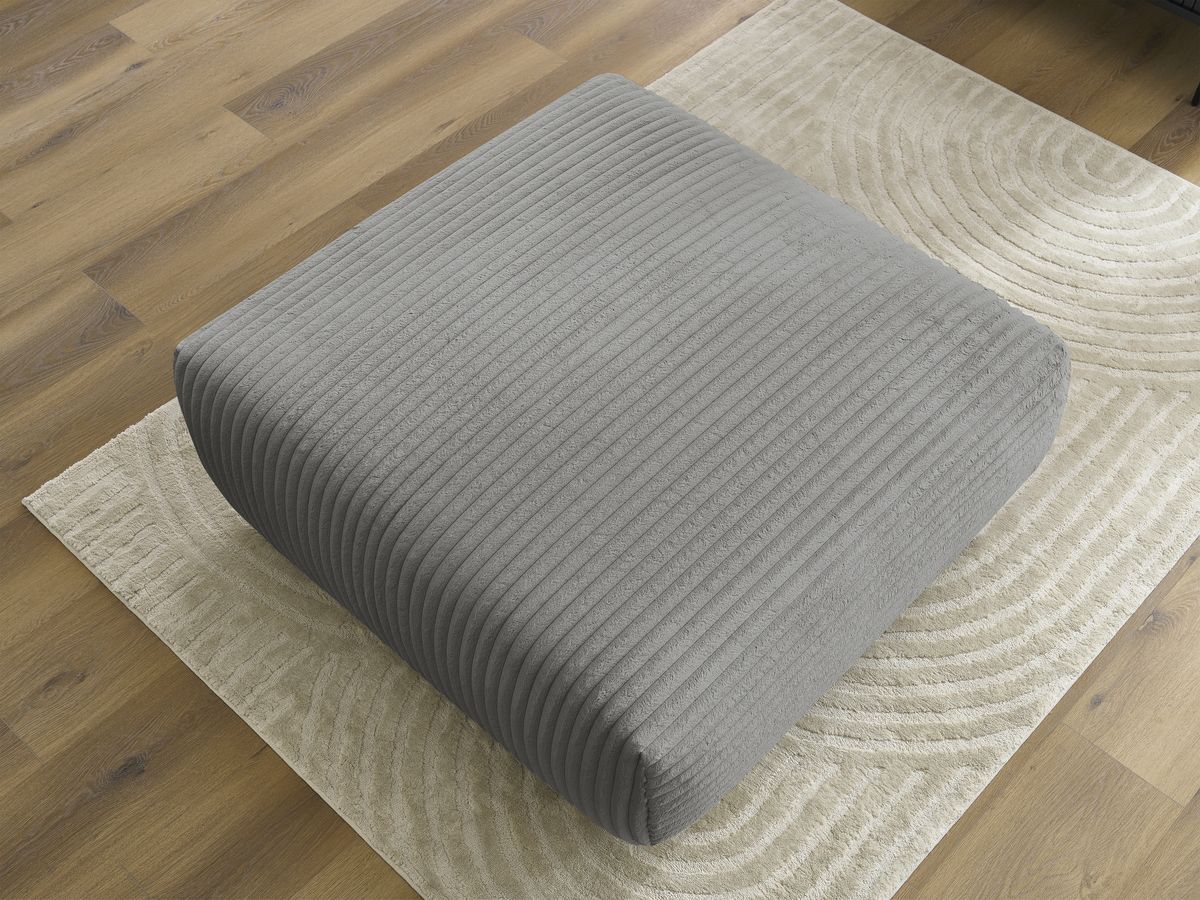 Bobochic Lucien Pouf Breitcord weich Dunkelgrau