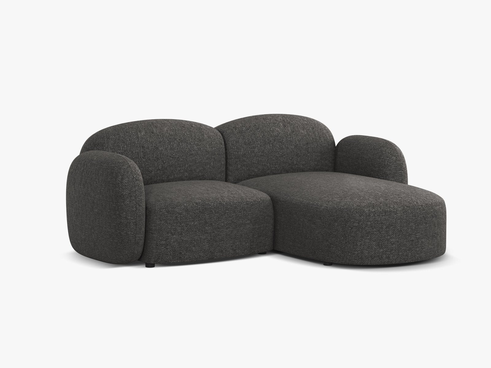 Micadoni Ecksofa Blair 3-Sitzer Rechts Chenille Eden Dunkelgrau