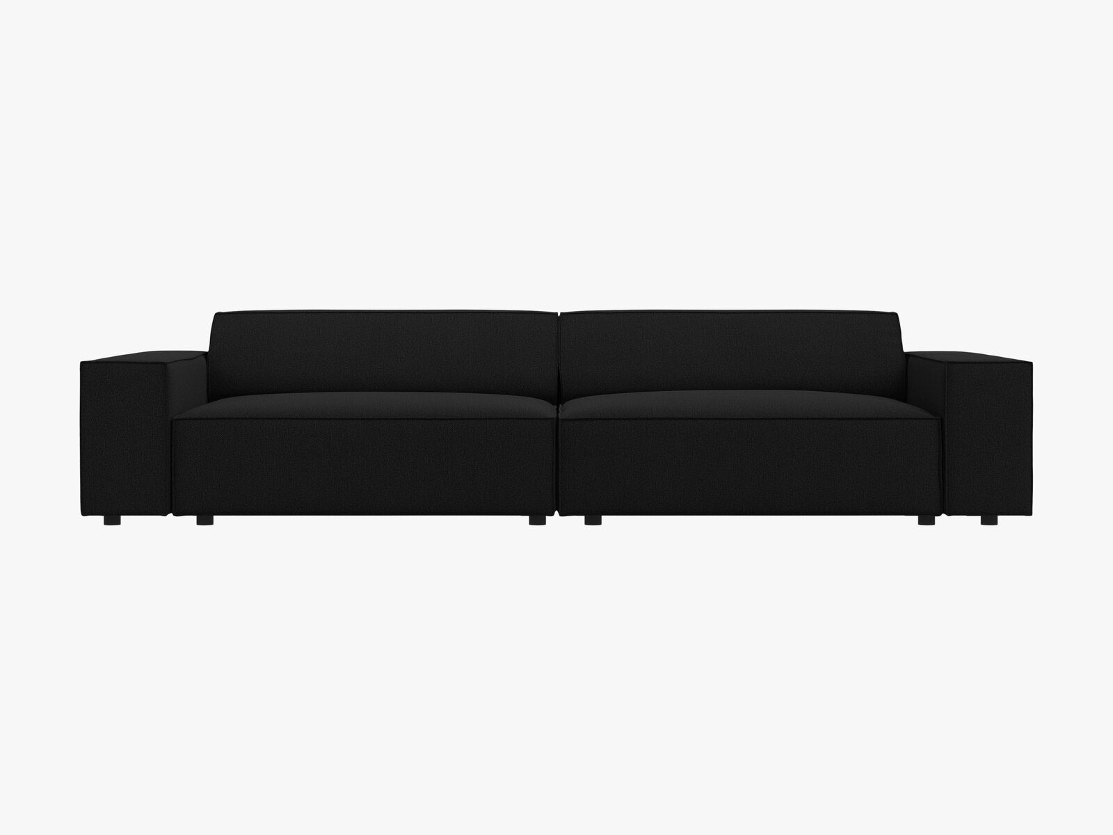 Micadoni Sofa Jodie 4-Sitzer Strukturierter Stoff Megan Schwarz