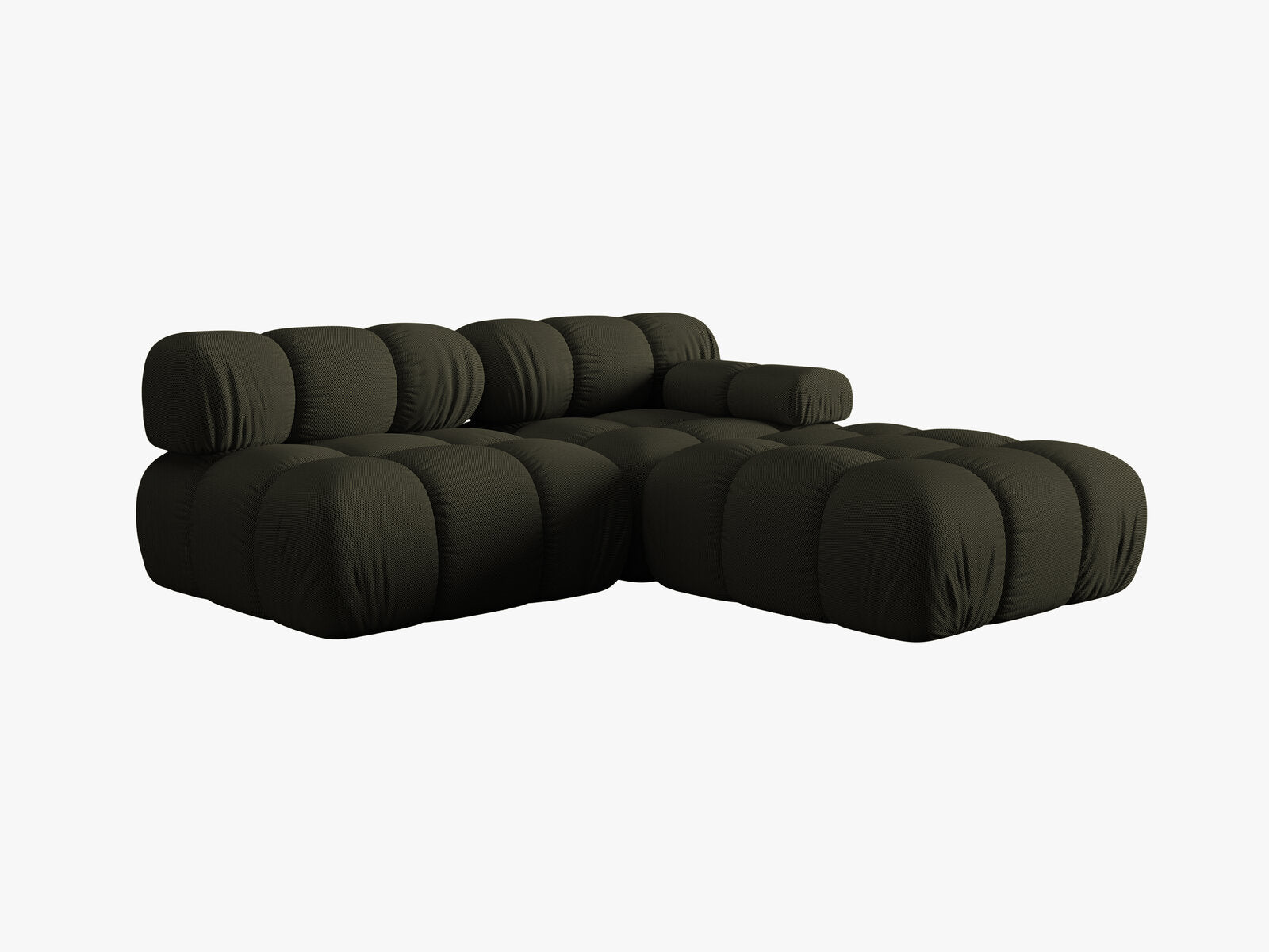 Micadoni Modulares Sofa Bellis 4-Sitzer Rechts 3D-Stoff Sonic Amazonas Grün