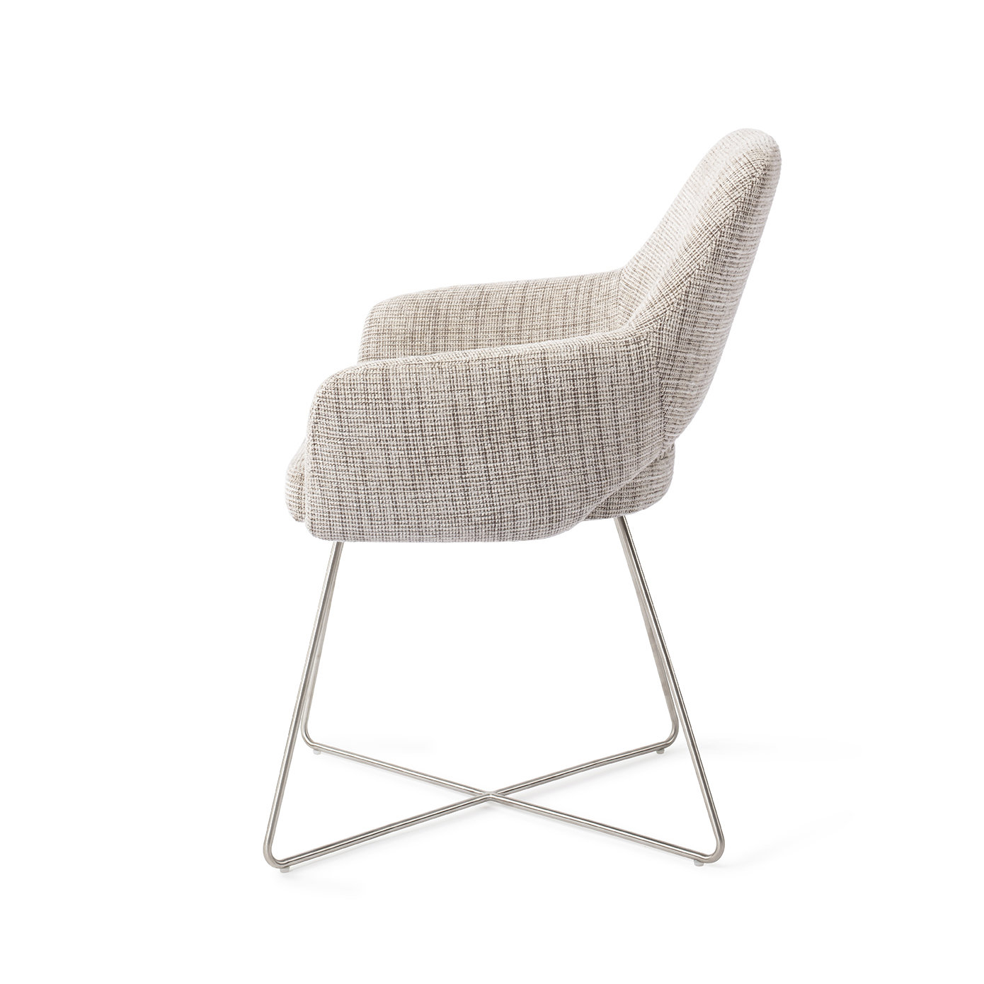 Jesper Home Esszimmerstuhl Yanai Caramel Grid Cross Stahl