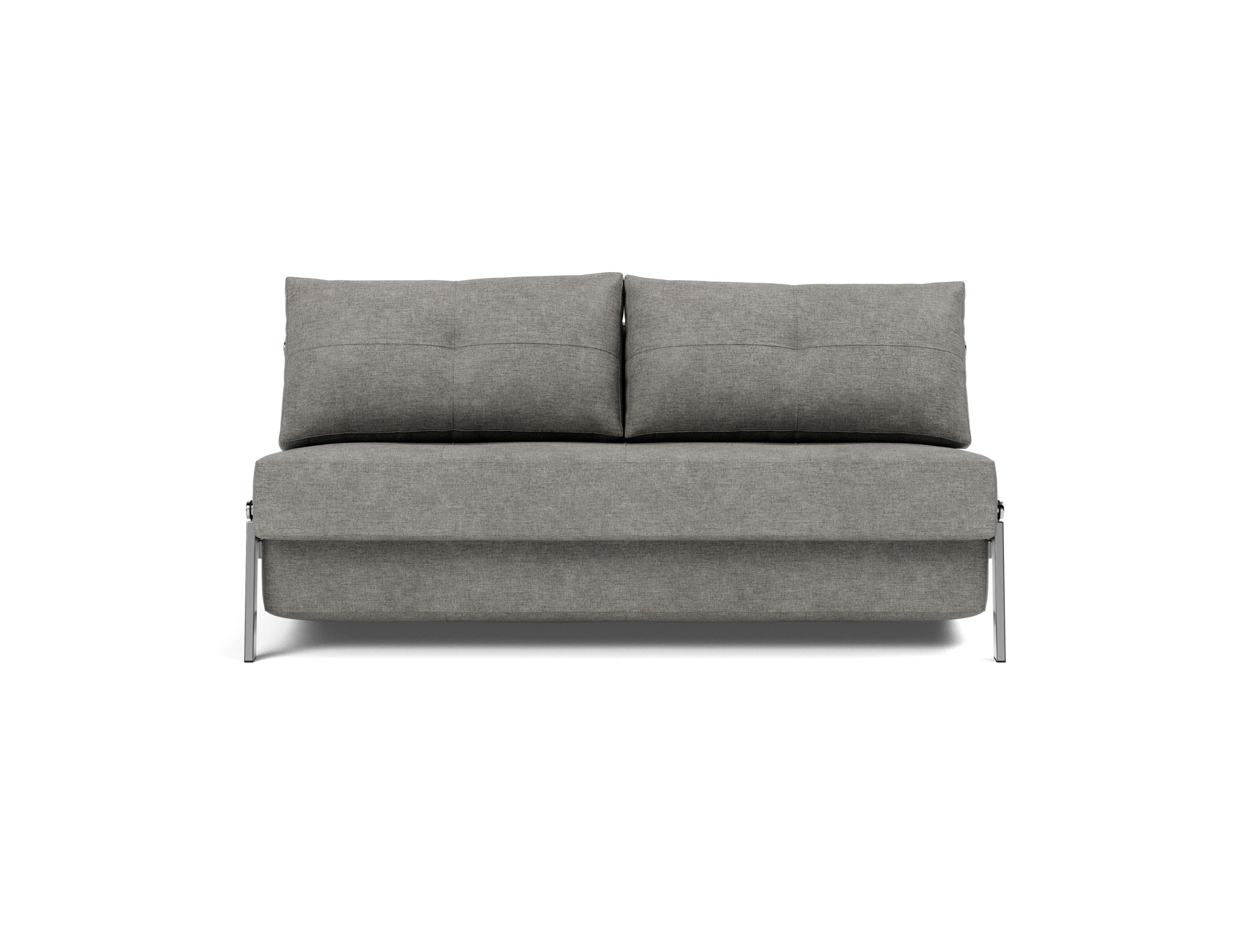 Schlafsofa Cubed 160 Flachgewebe Avella 282-Warm-Grey Beine Chrom