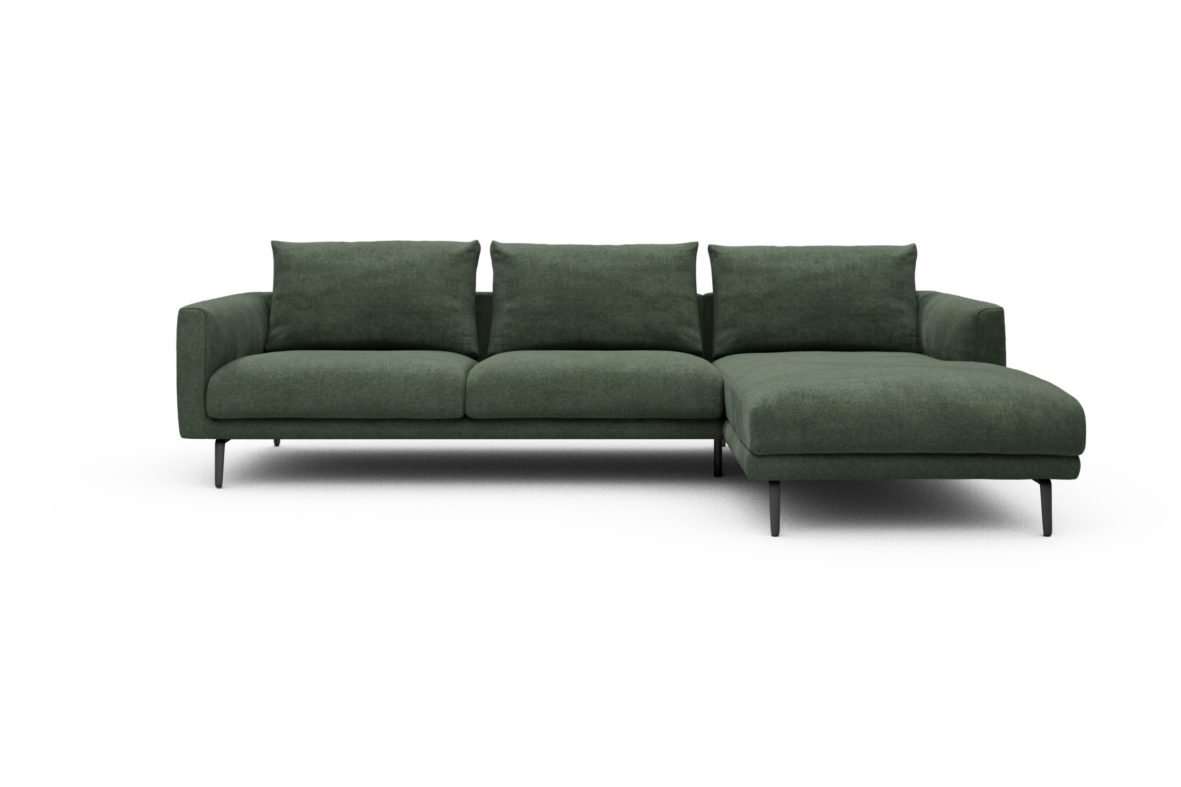 Skandi Home Ecksofa Karl Chaiselongue rechts mit 2,5-Sitzer Casone-Forest-Green moebelfaktor