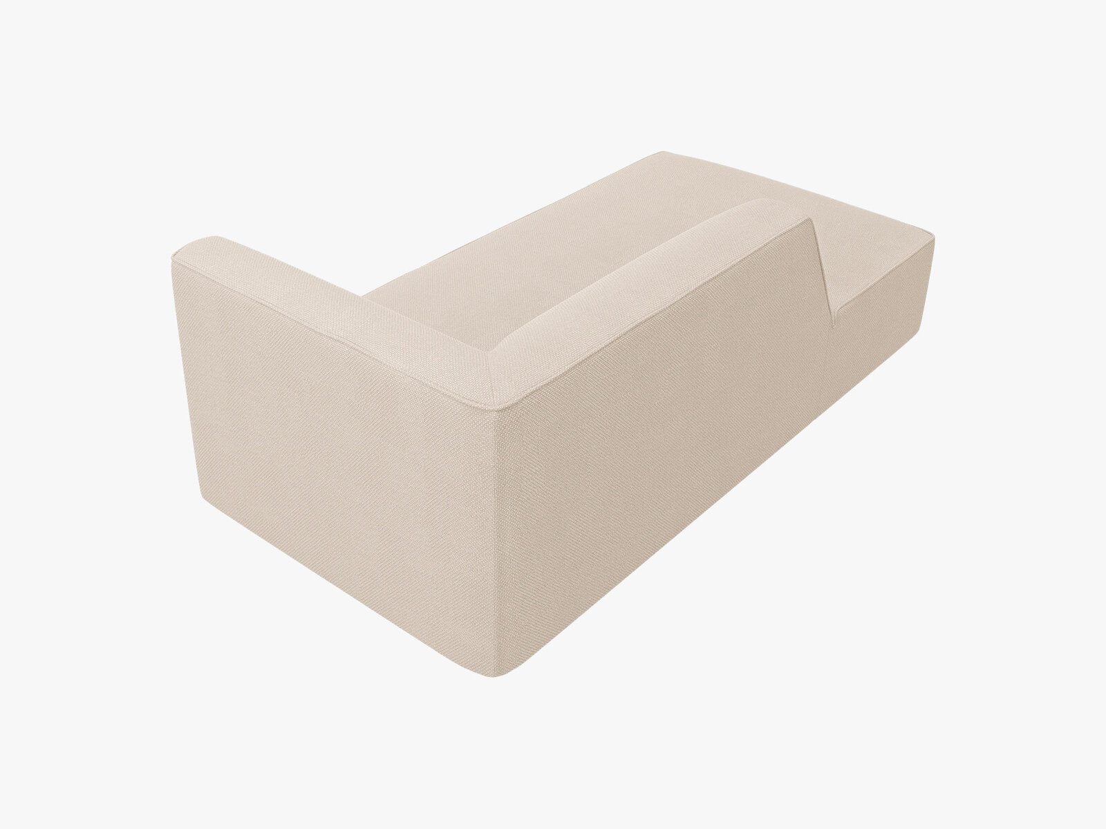 Micadoni Recamiere Ruby 1-Sitzer Links Strukturierter Stoff Ottawa Beige