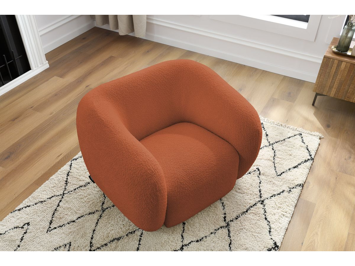 Bobochic Celine Sessel Bouclé-Stoff Orange
