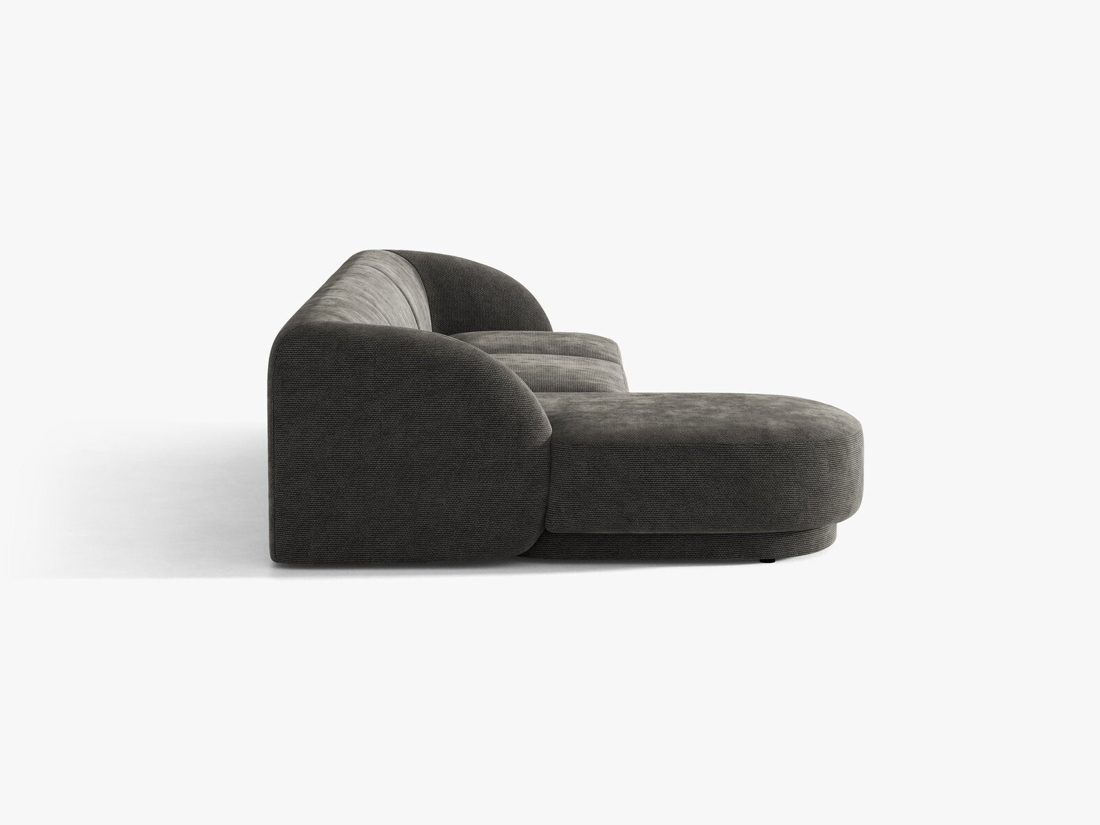 Micadoni Ecksofa Miley 4-Sitzer Chenille Eden Dunkelgrau Links