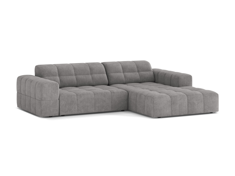 Cosmopolitan Design Ecksofa Chicago 3-Sitzer Chenille Eden Hellgrau Rechts