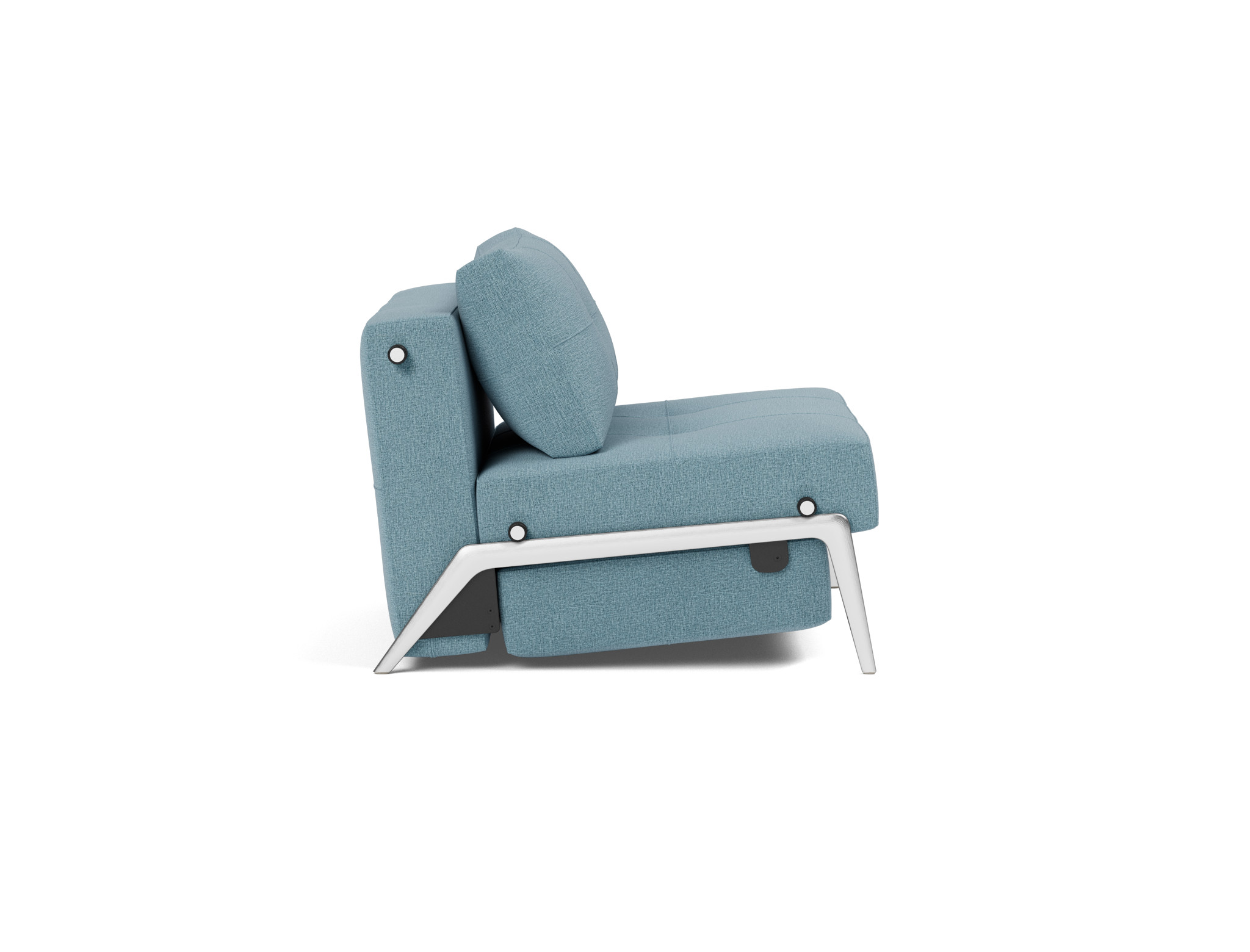 Schlafsessel Cubed 90 Flachgewebe Mixed Dance 525-Light-Blue Beine Aluminium