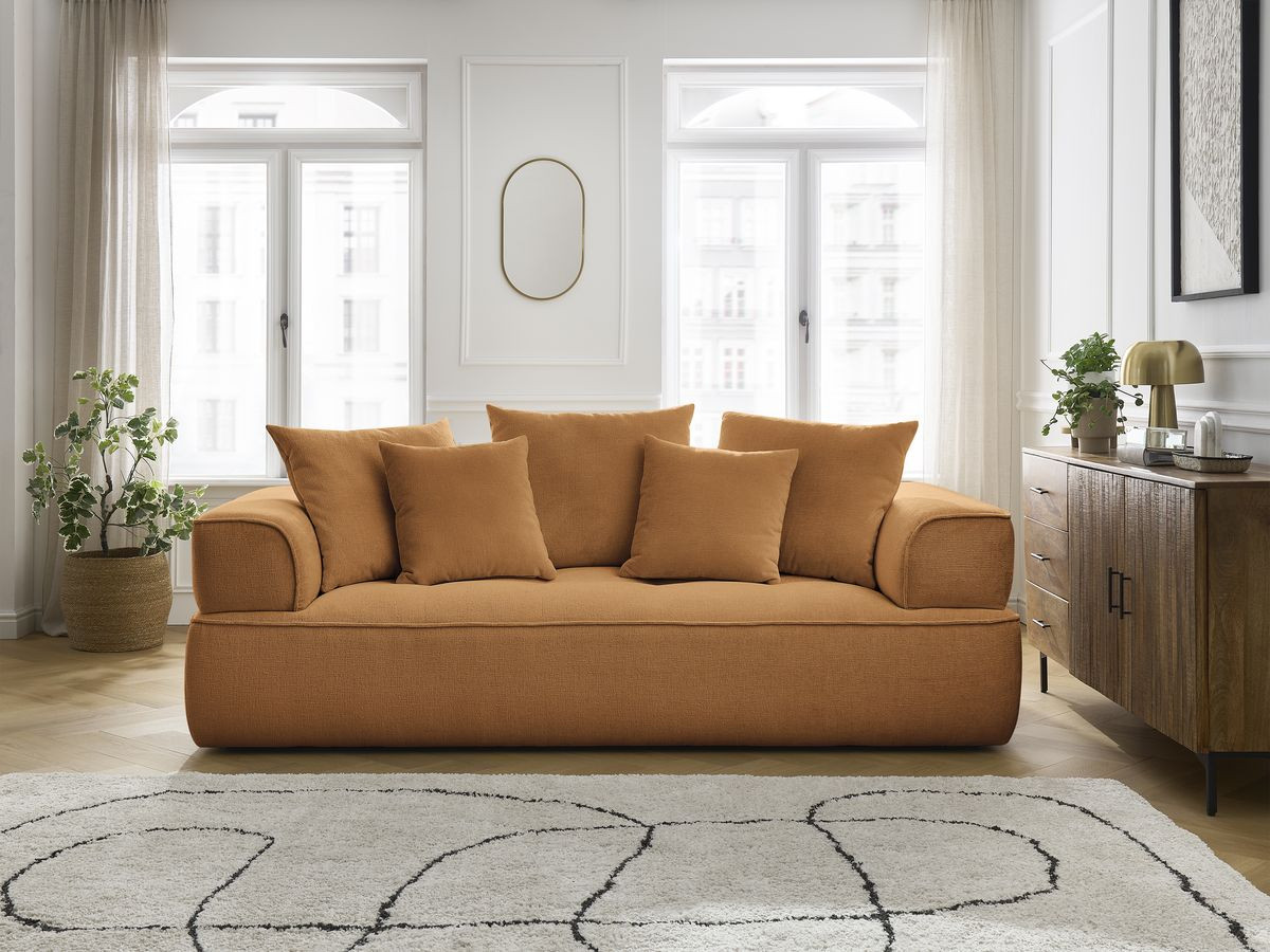 Bobochic Whesley Sofa 3-Sitzer Stoff Gelb