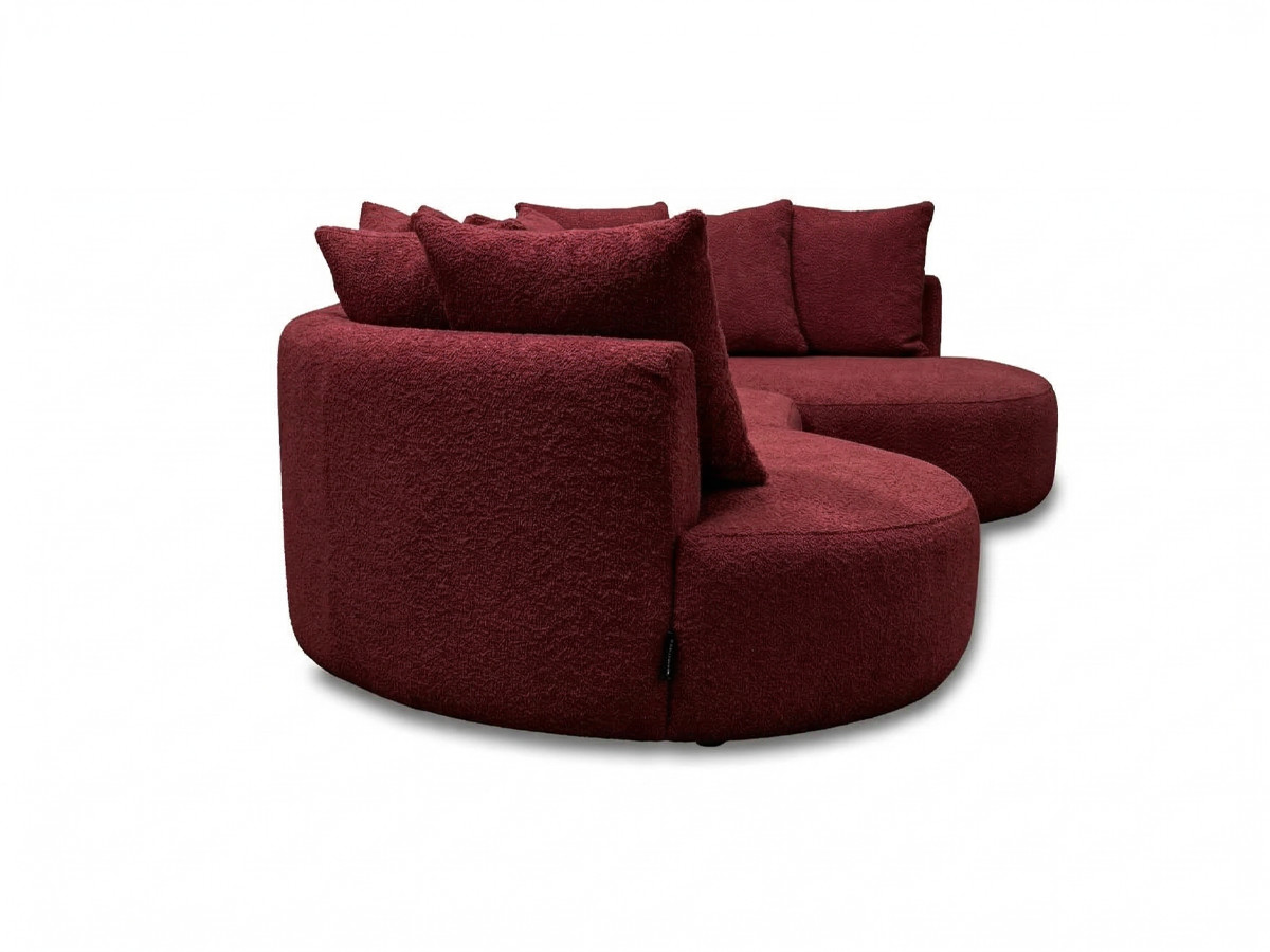 Bobochic Calypso Ecksofa Bouclé-Stoff Bordeaux Ecke rechts