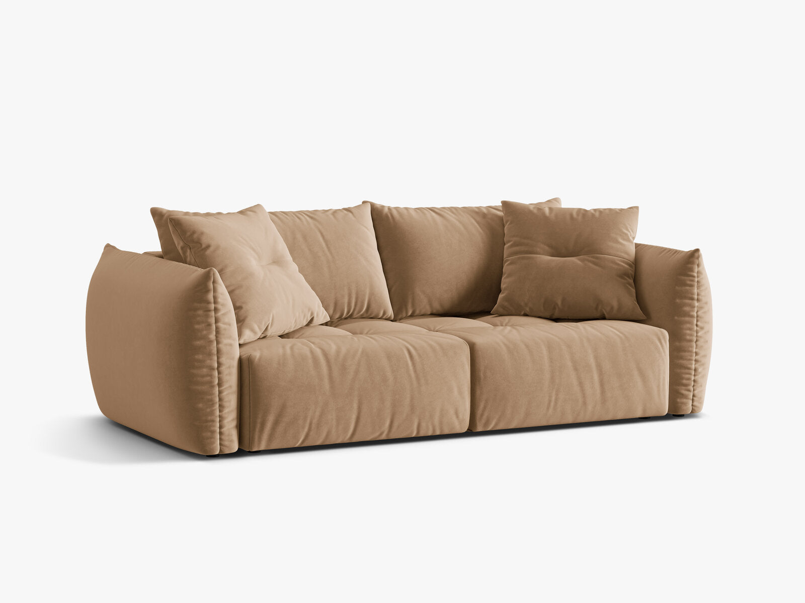 Micadoni Bloom Samtiges Sofa Mit Bettfunktion Und Stauraum Samt Casino Mandelbeige
