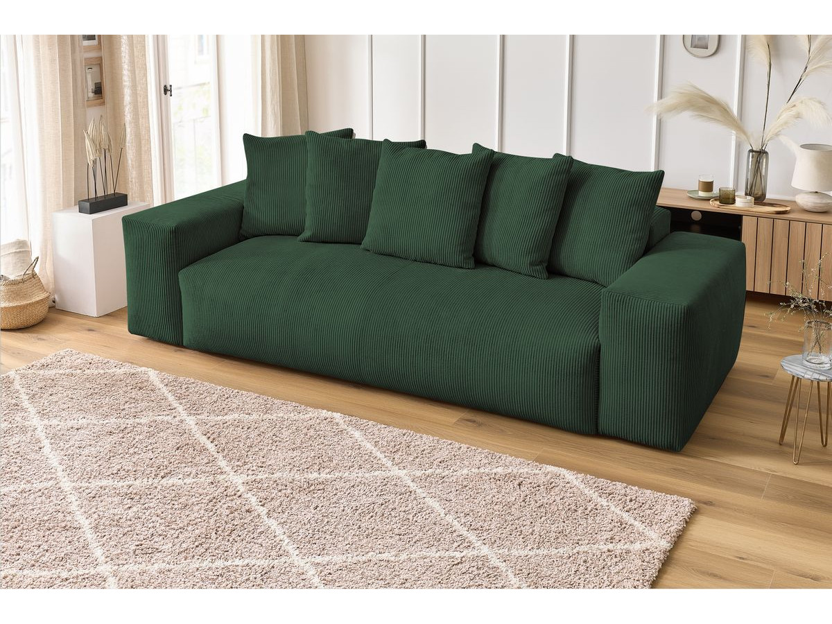 Bobochic Voltaire Sofa 3-Sitzer 280 × 124 cm Cordsamt Grün