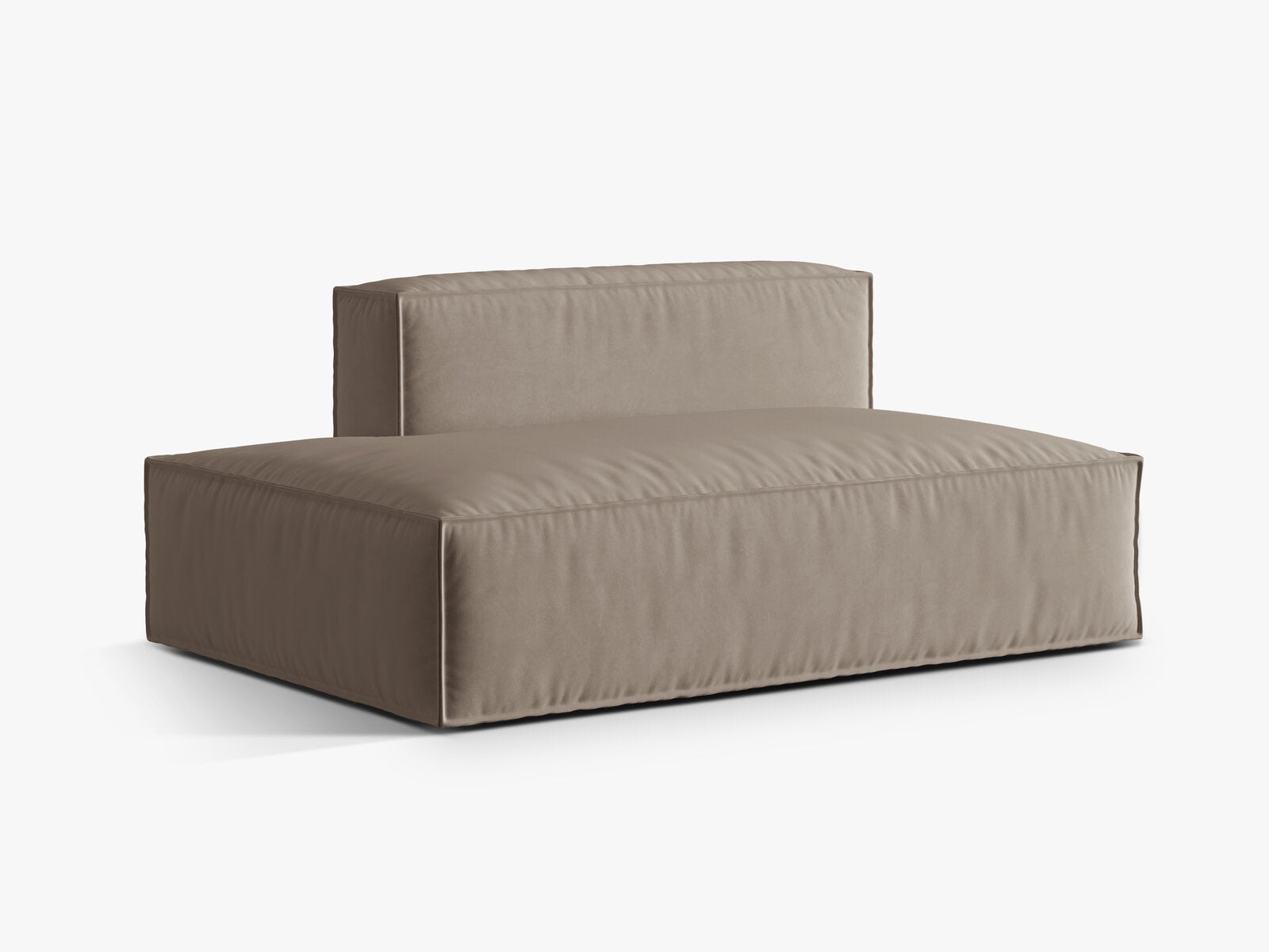 Micadoni Modul Nuria 3-Sitzer Links Samt Warmes Grau