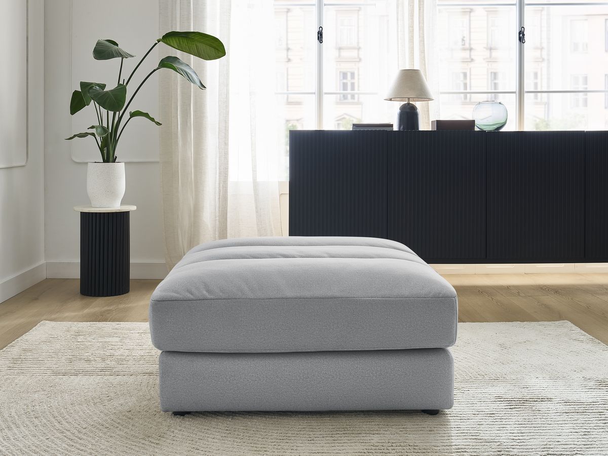 Bobochic Sierra Pouf Samt Hellgrau