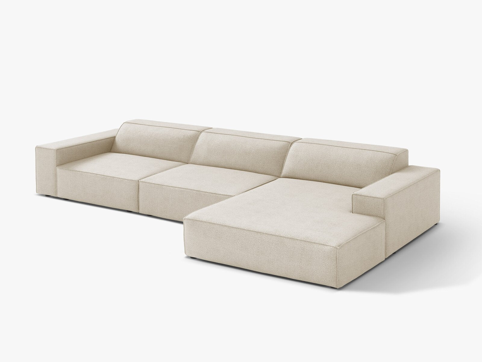 Micadoni Ecksofa Jodie 4-Sitzer Rechts Boucle Baloo Beige