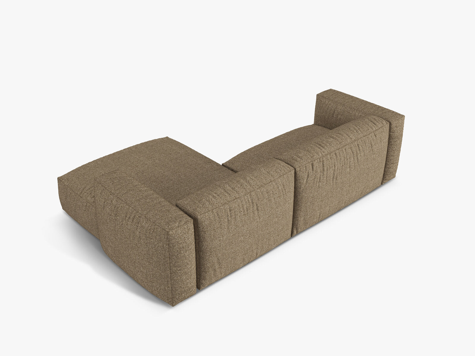 Micadoni Ecksofa Martina 2-Sitzer Rechts Boucle Monet Cappuccino