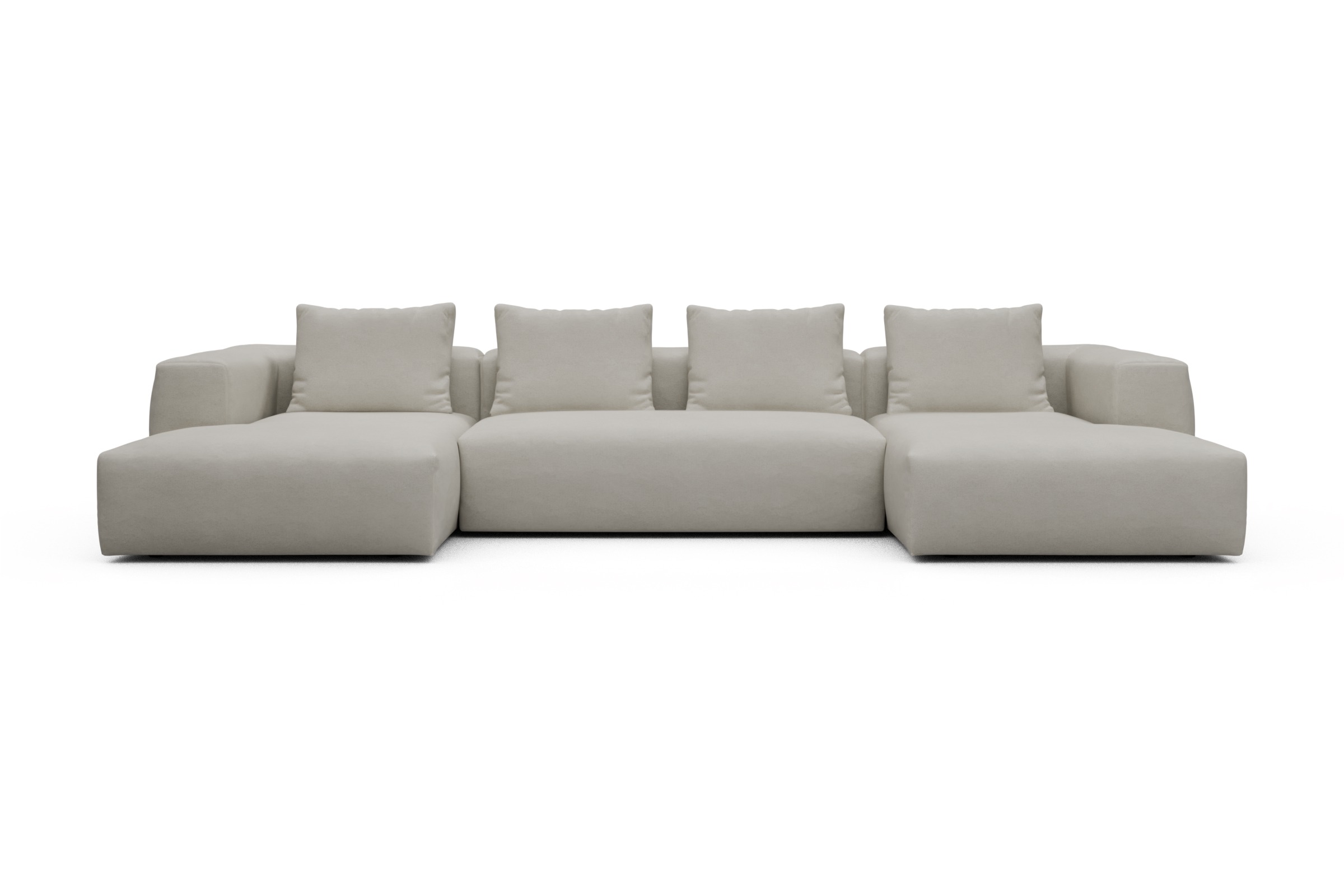 Skandi Home Wohnlandschaft Fred mit 2-Sitzer und Chaiselongue beidseitig Denari-Clean-Beige moebelfaktor
