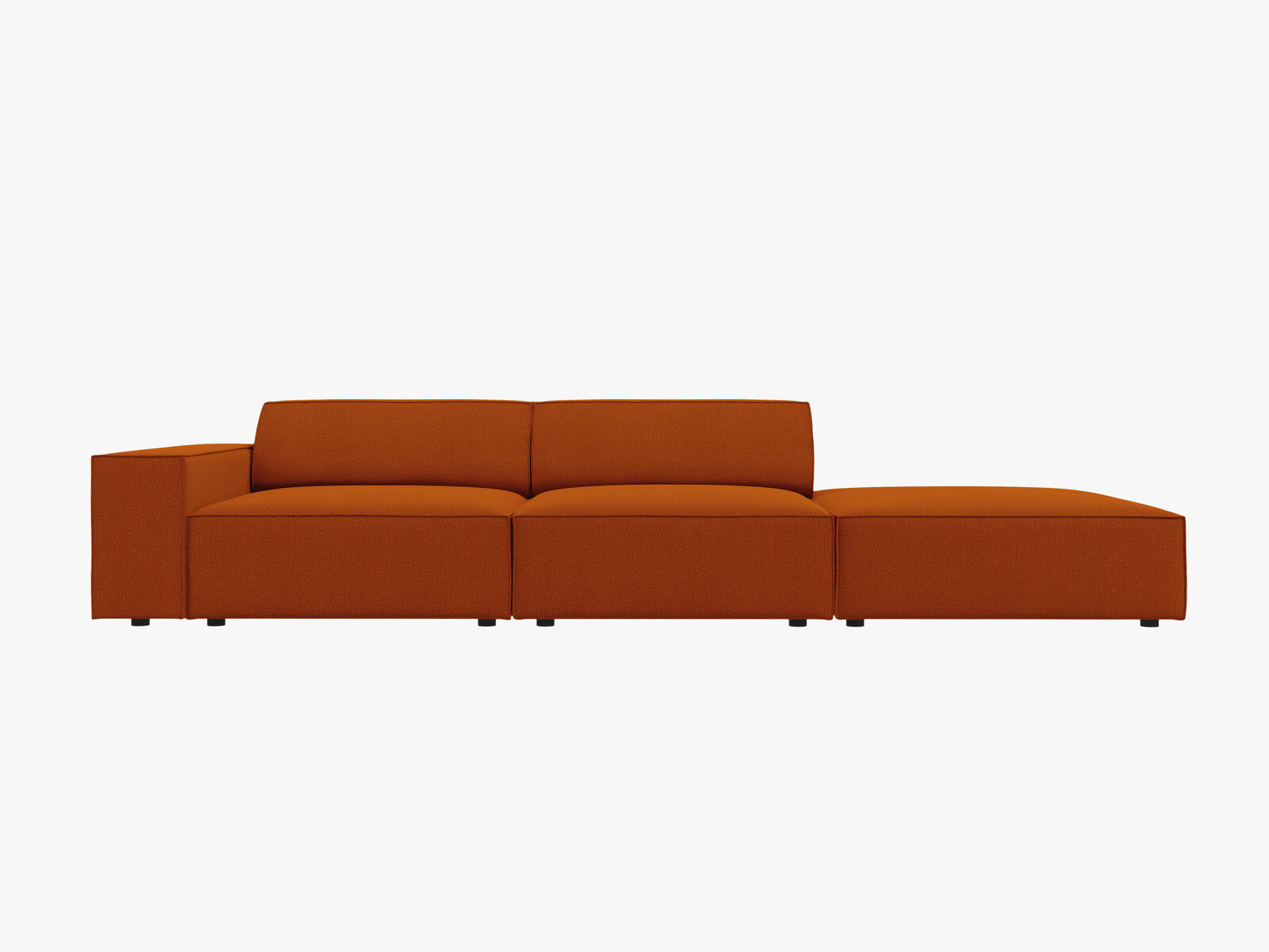Micadoni Sofa Jodie 3-Sitzer Rechts Strukturierter Stoff Megan Terrakotta