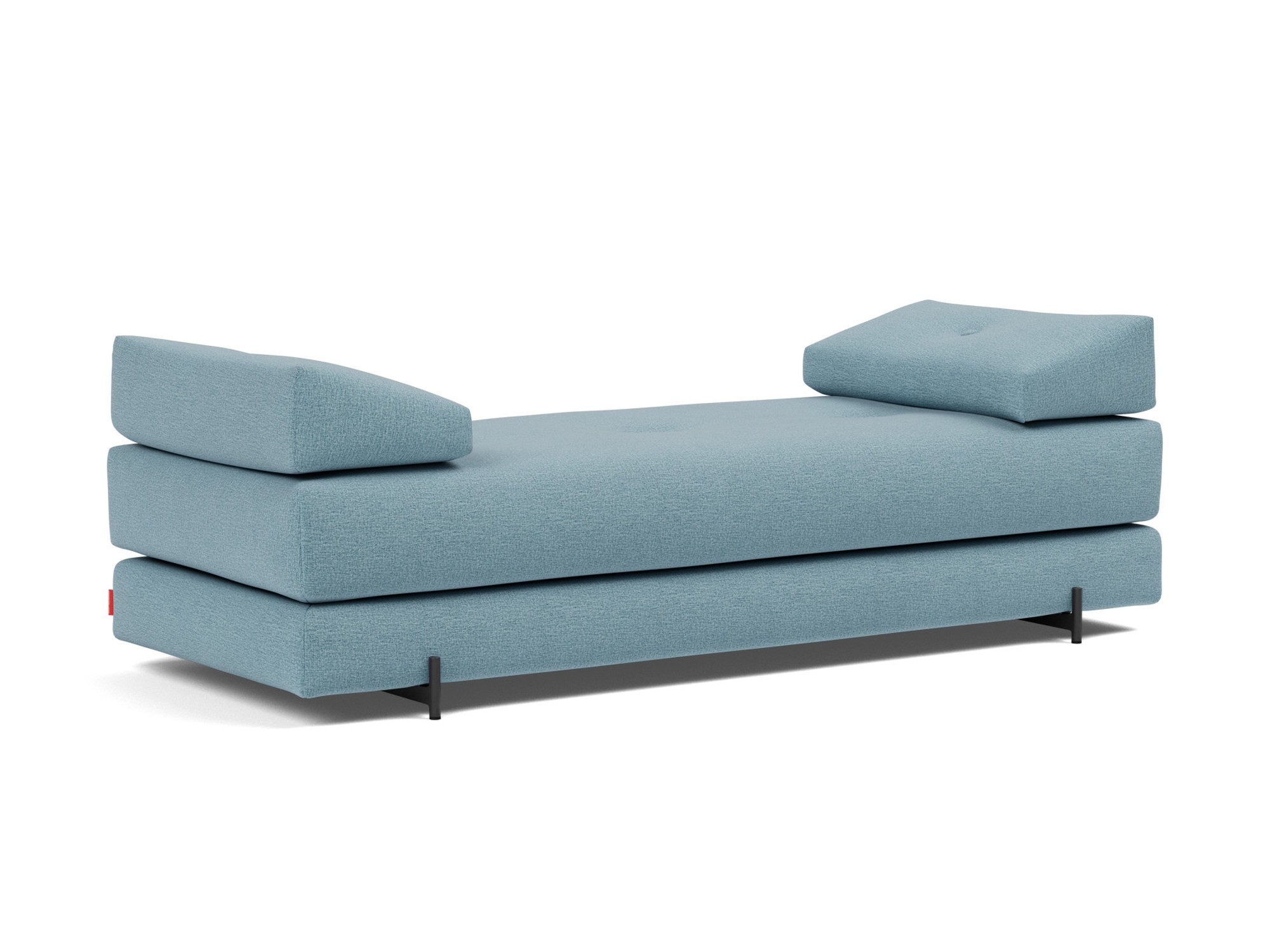 Tagesbett Sigmund Flachgewebe Mixed Dance 525-Light-Blue Beine Indu schwarz