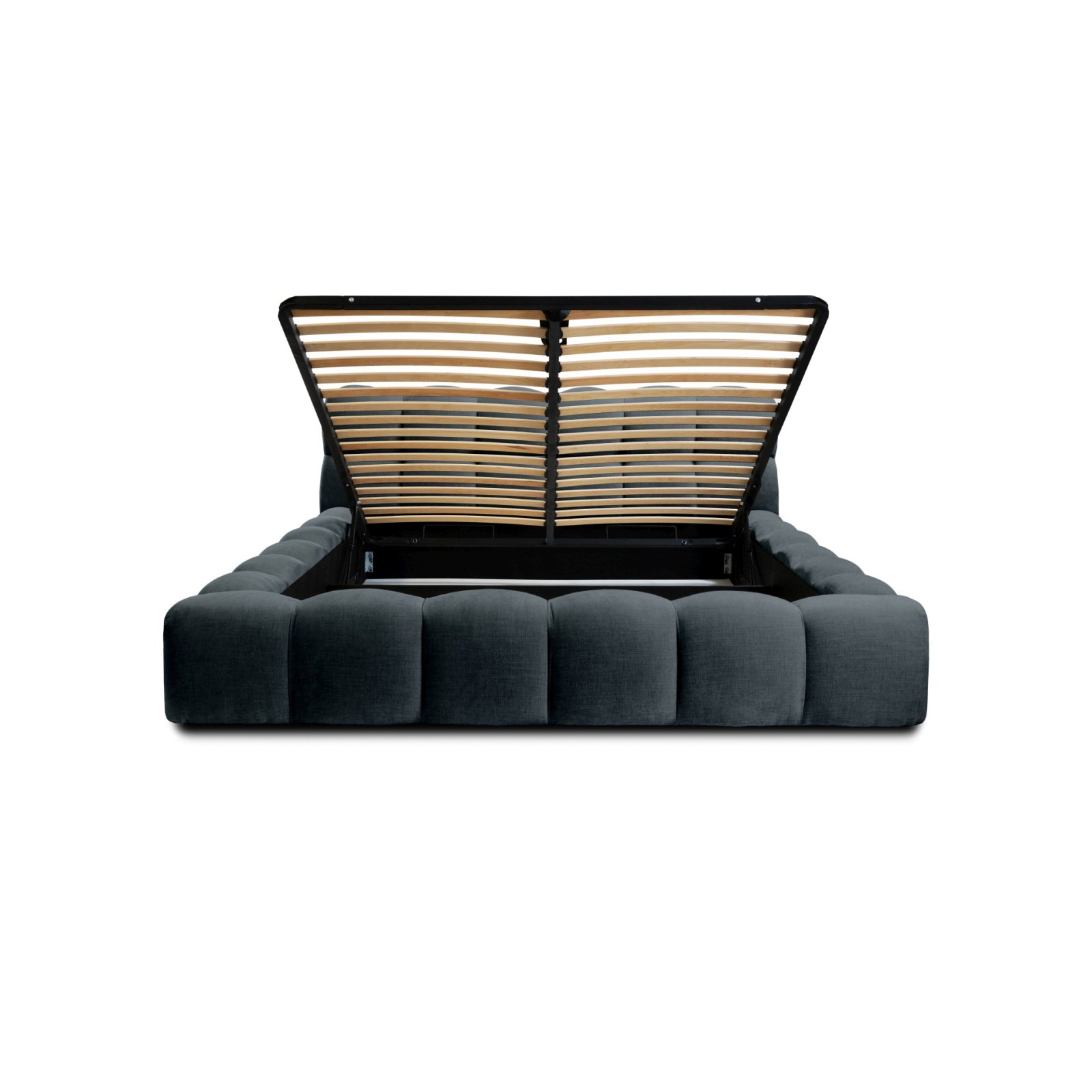 Polsterbett Vento Gewebestoff 180x200 mit Metallrahmen Boston Black