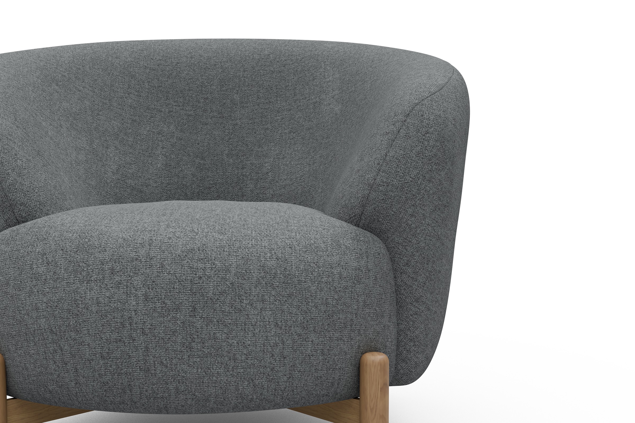 Sessel Ronda Holzbeine Eiche Natur Casone-Gravel-Grey