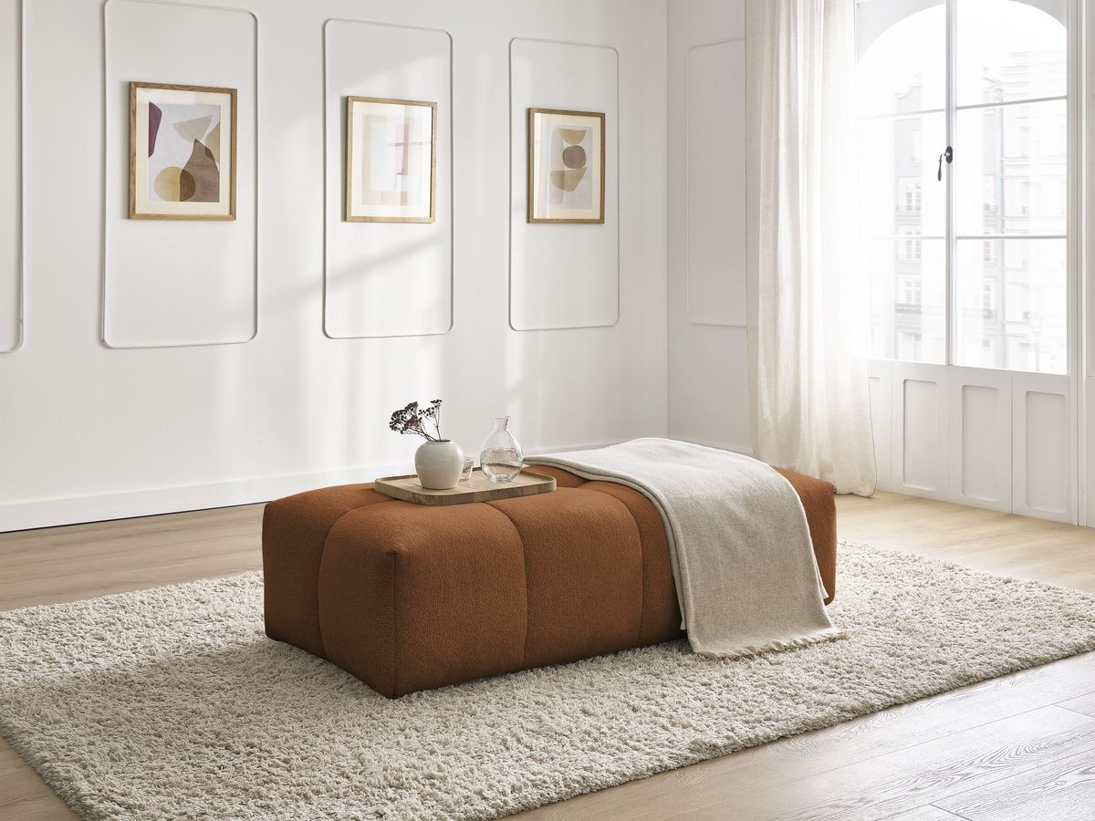 Bobochic Everest Pouf 140 × 70 cm Melange-Stoff Orange