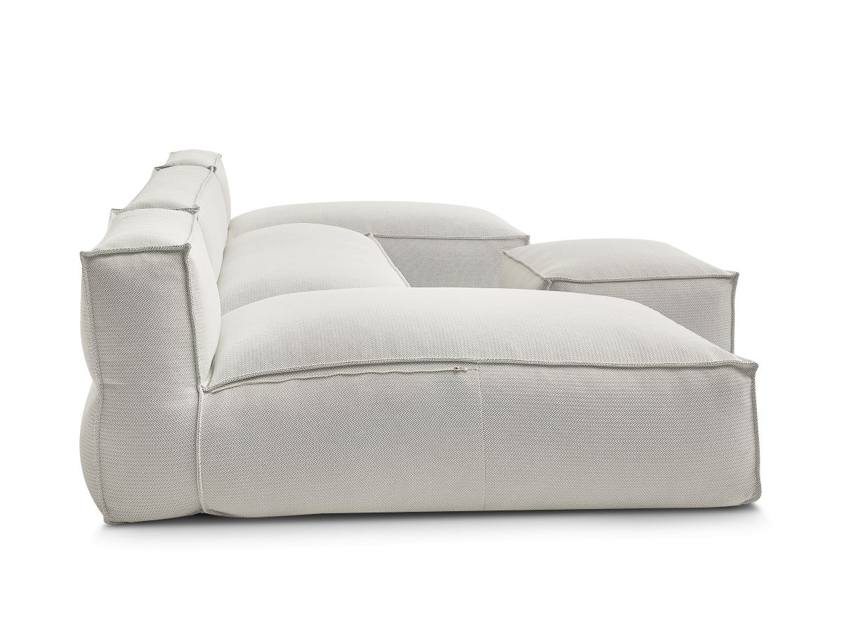 Bobochic Biarritz Gartensofa 4-Sitzer mit Pouf 332 × 168 cm Melange-Stoff Beige