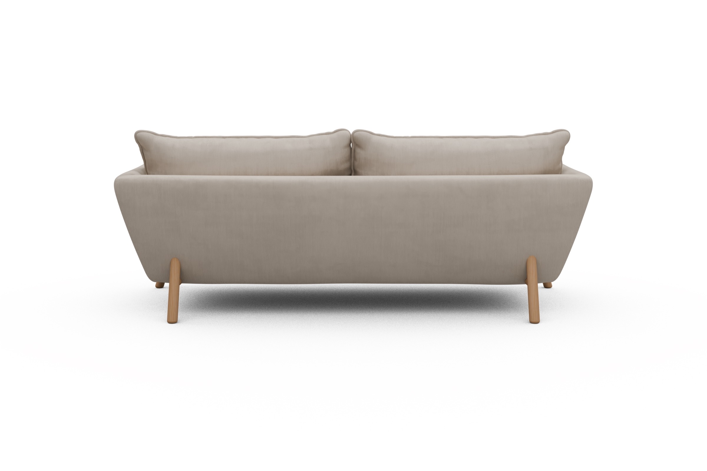 Sofa Emil PREMIUM 3-Sitzer Beinfarbe Eiche Natur Cordufine-Off-White