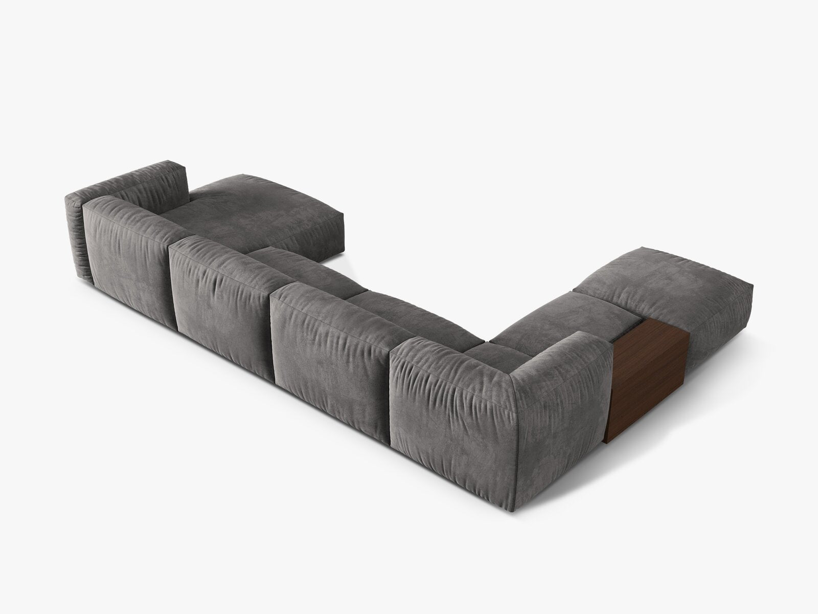 Micadoni Panorama-Ecksofa Martina 5-Sitzer Links Samt Grau