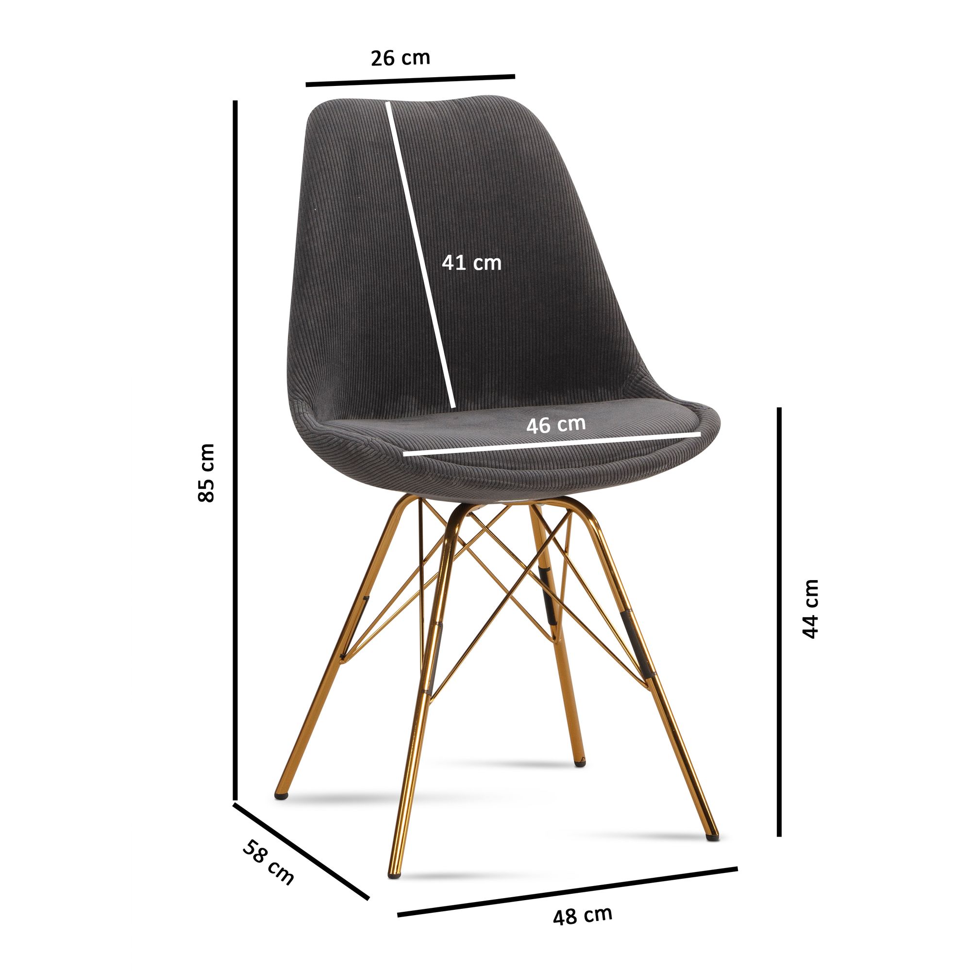 Esszimmerstuhl Hommelvik Stoff Grau 48 × 58 × 85 cm