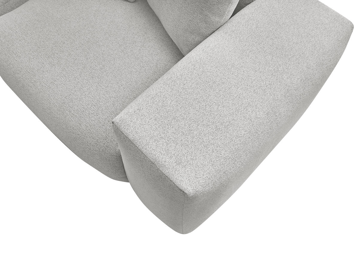 Bobochic Voltaire Ecksofa mit Pouf 322 × 268 cm Melange-Stoff Hellgrau Ecke rechts