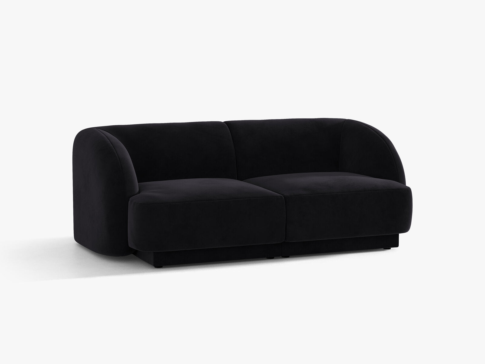 Micadoni Sofa Miley 2-Sitzer Samt Venus Schwarz
