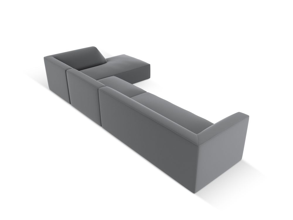 Cosmopolitan Design Ecksofa Siena 5-Sitzer Kunstleder Pacifico Dunkelgrau Melange Rechts