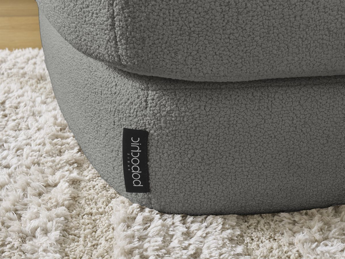 Bobochic Leonore Ecksofa Bouclé-Stoff Dunkelgrau Ecke links