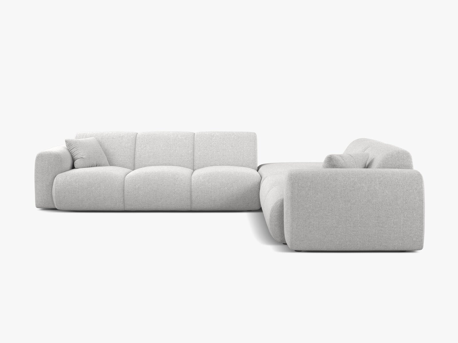 Micadoni Ecksofa Molino 6-Sitzer Rechts Chenille Eden Silber