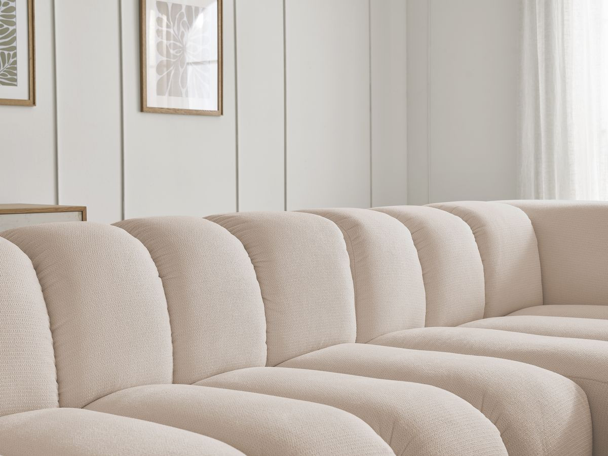 Bobochic Talia Ecksofa Melange-Stoff Beige Ecke rechts