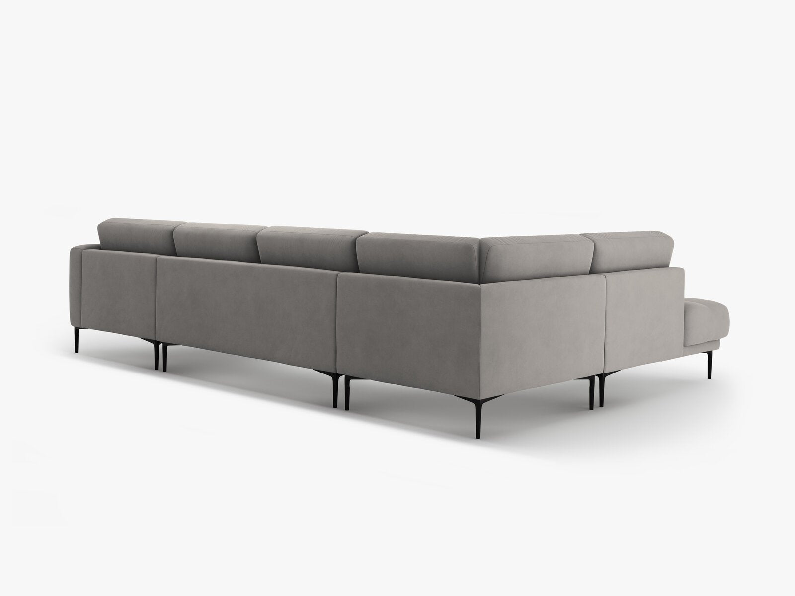 Micadoni Panorama Ecksofa Bemy 7-Sitzer Links Samt Grau