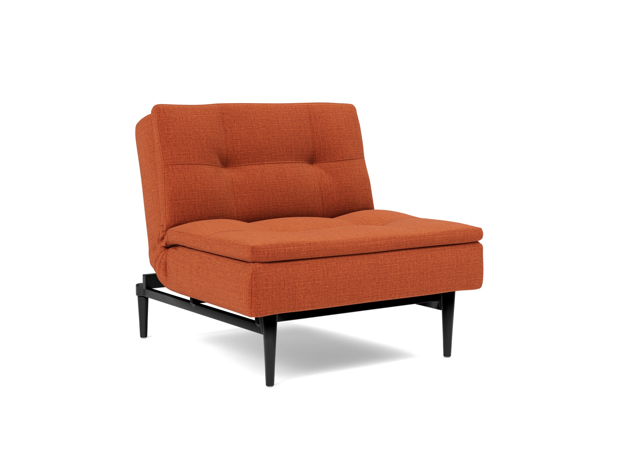 Sessel Dublexo Chenille Esina 412-Rust-Orange Beine Styletto Eiche schwarz