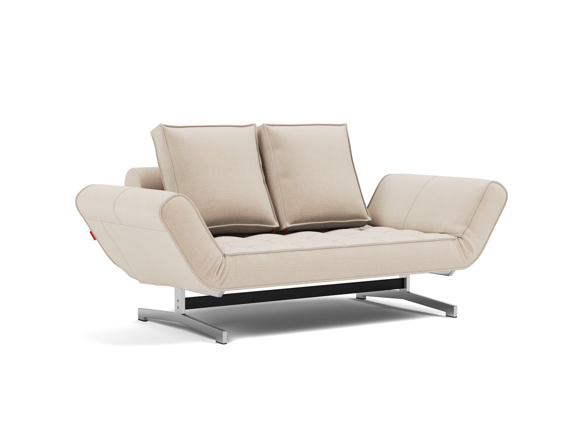 Tagesbett Ghia Chenille Esina 410-Almond-Beige Beine Chrom