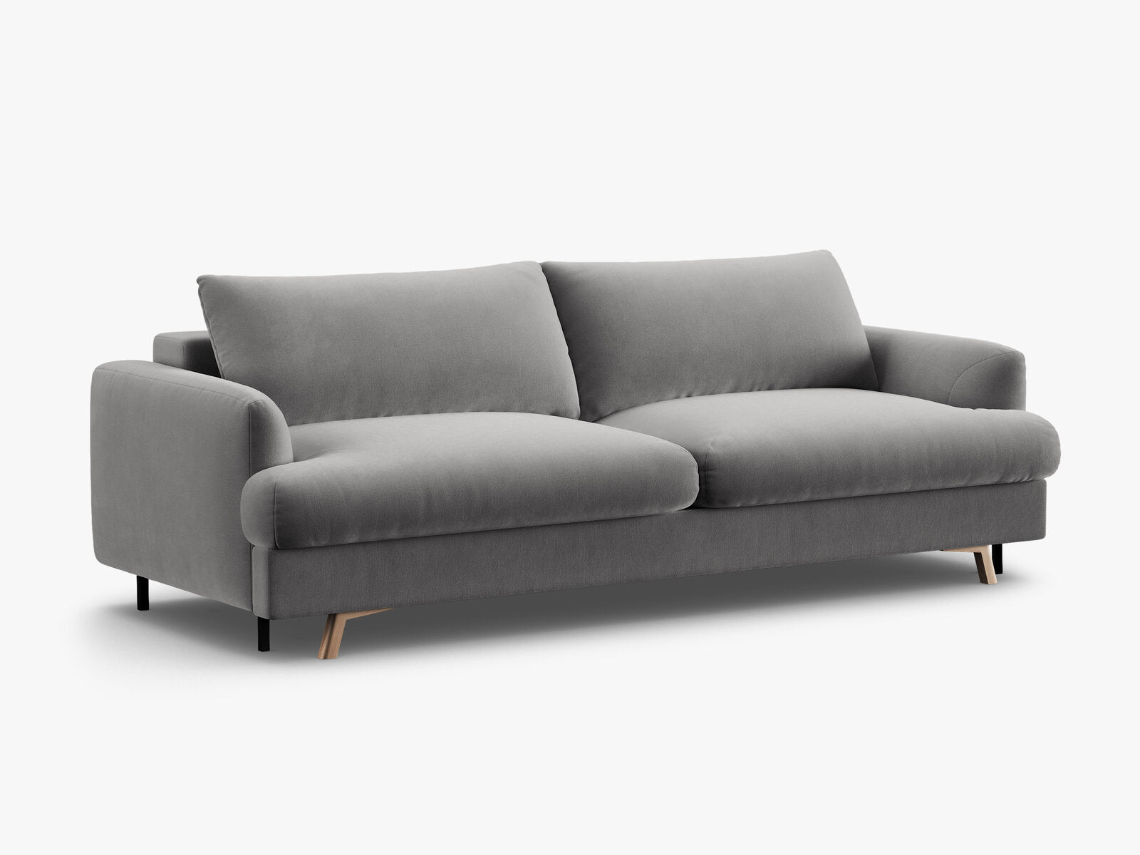 Micadoni Naomi Sofa Mit Bettfunktion Und Stauraum Samt Salvador Grau
