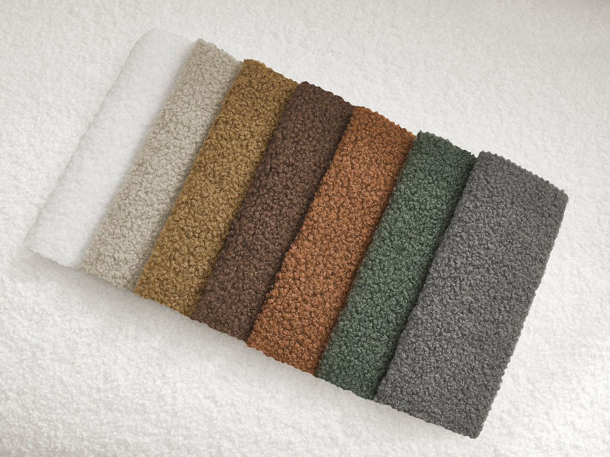 Bobochic Kenan Schlafsofa 3-Sitzer Bouclé-Stoff Weiß, Liegefläche 160 × 196 cm