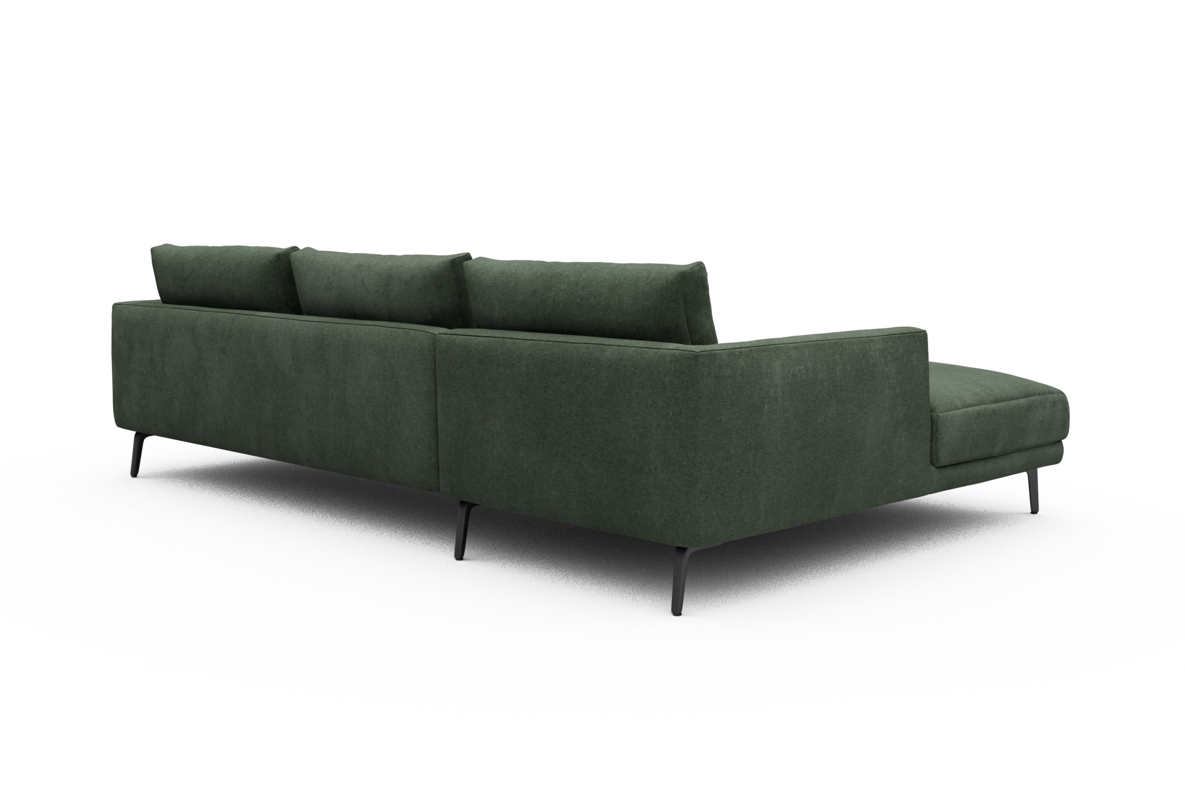 Ecksofa Karl Chaiselongue links mit 2,5-Sitzer Casone-Forest-Green