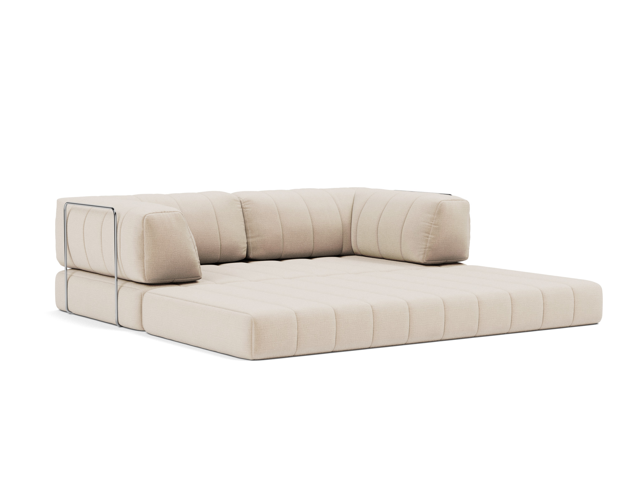 Schlafsofa CozyPad mit Armlehnen Chenille Esina 410-Almond-Beige