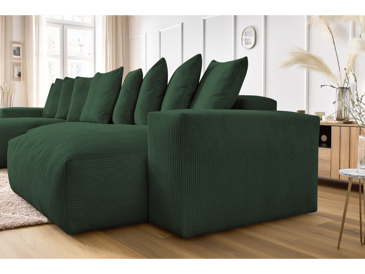 Bobochic Voltaire Wohnlandschaft 420 × 174 cm Cordsamt Grün