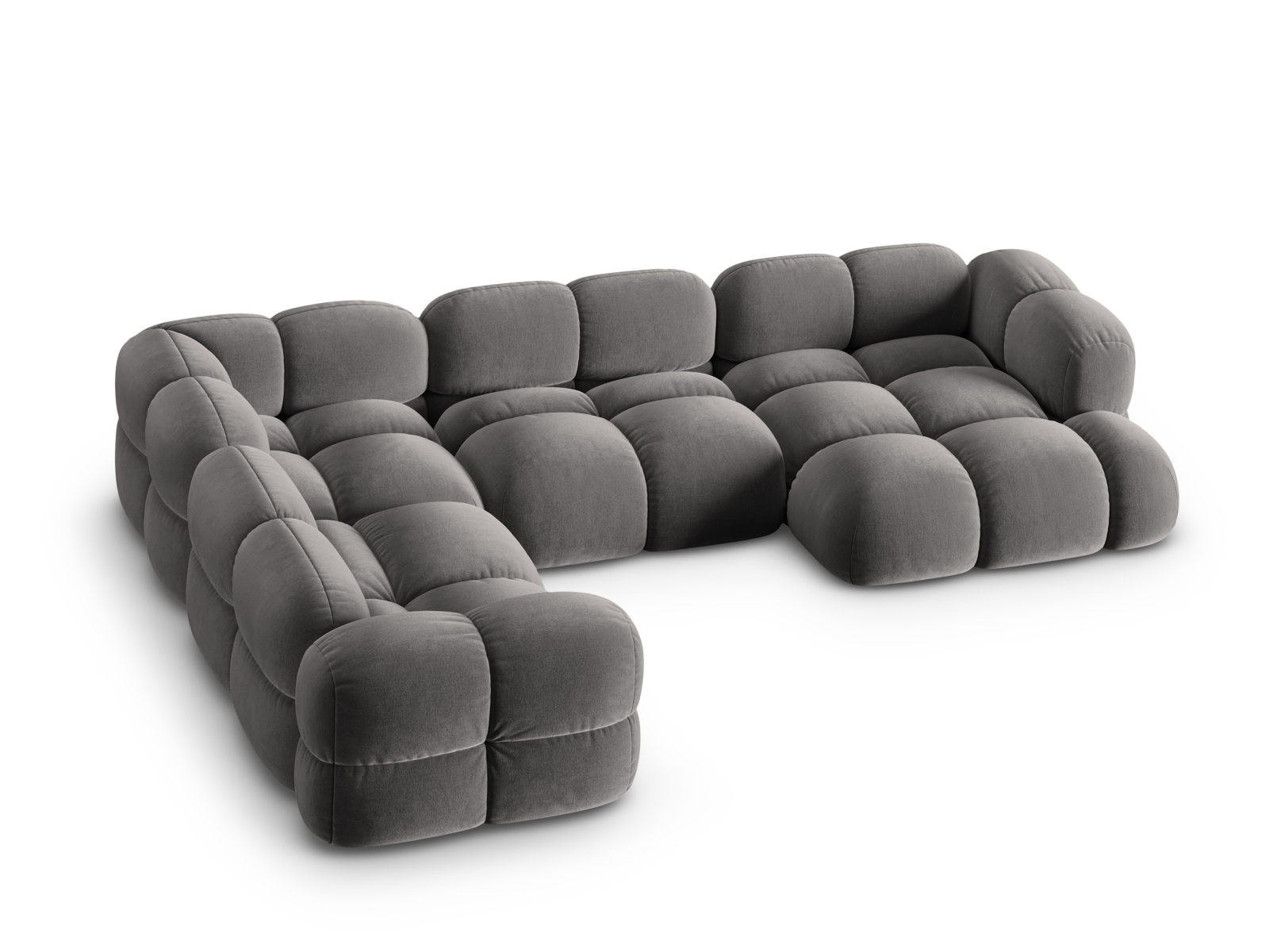 Cosmopolitan Design Panoramasofa Loretto 5-Sitzer Samt Vogue Grau Links