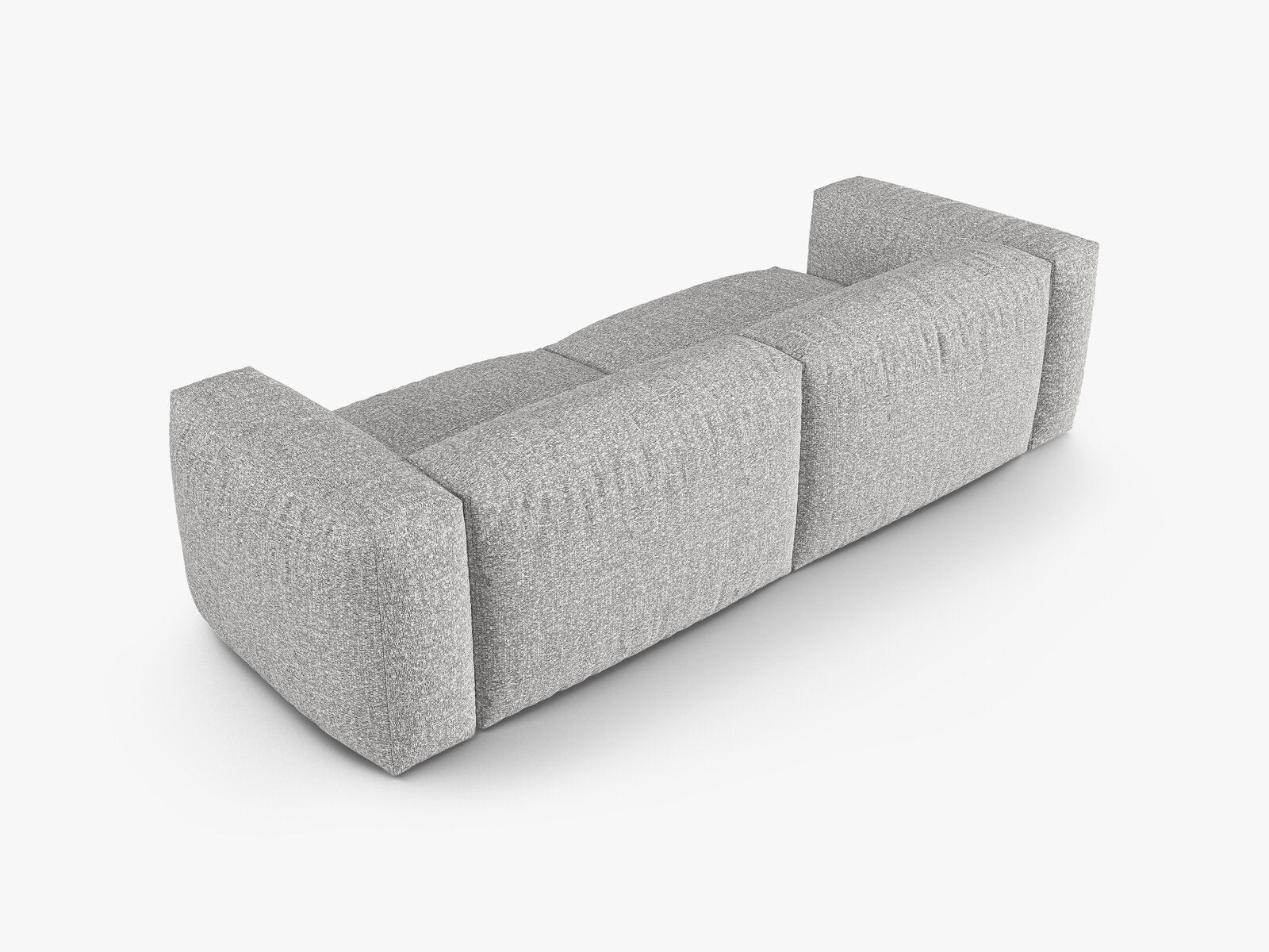 Micadoni Sofa Martina 3-Sitzer 90cm Sitztiefe Boucle Monet Silber