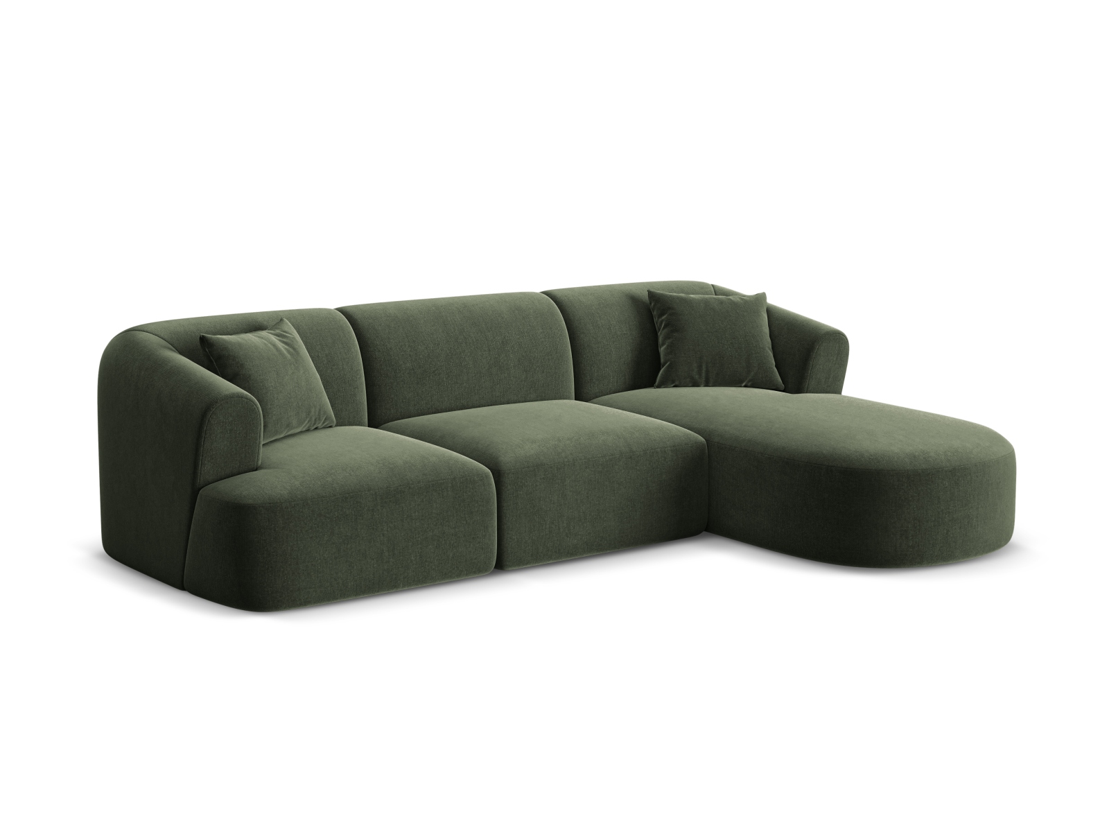 Cosmopolitan Design Ecksofa Campi 4-Sitzer Samt Vogue Grün Rechts